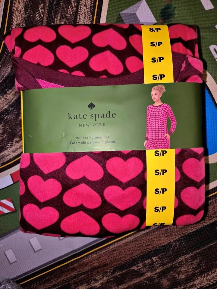Kate Spade New York Pink Heart 2-Piece Pyjama Set S/P