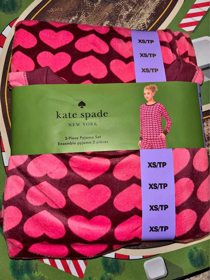 Kate Spade Pink Heart 2-Piece Pyjama Set XS/TP
