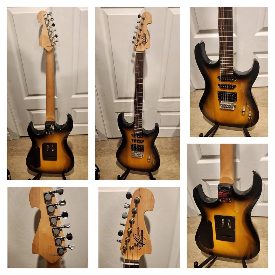 $240 Oscar-Schmidt HSS Electric Guitar – Tobacco Burst