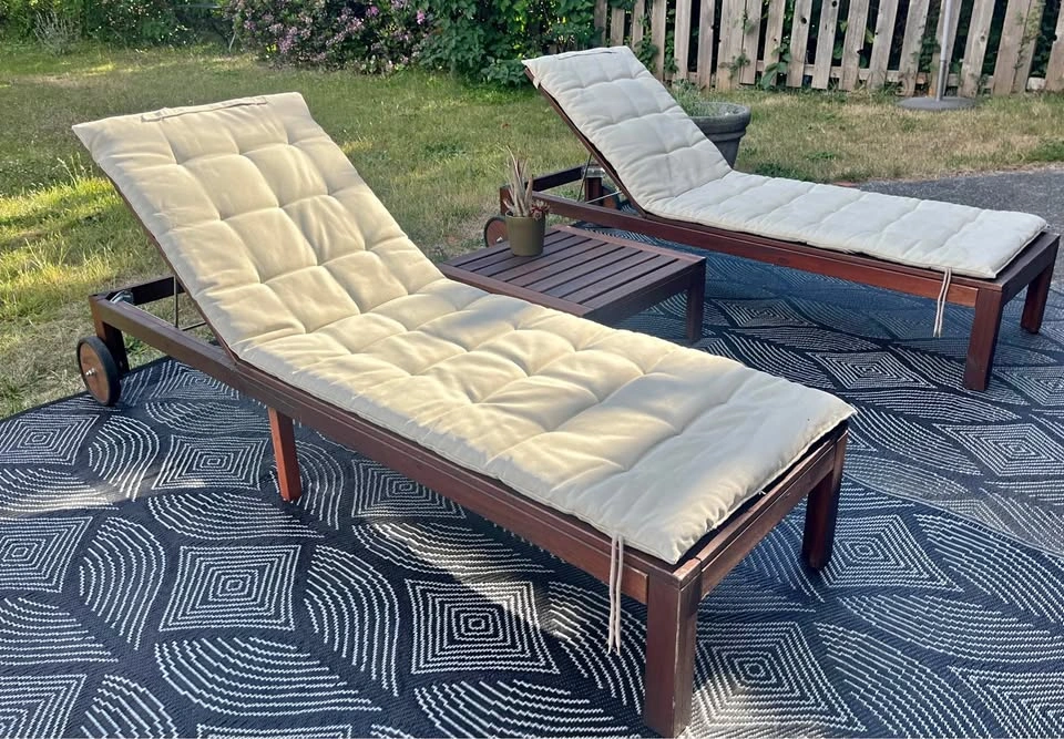 (can deliver) IKEA ÄPPLARÖ Patio Set – 2 Loungers + Table