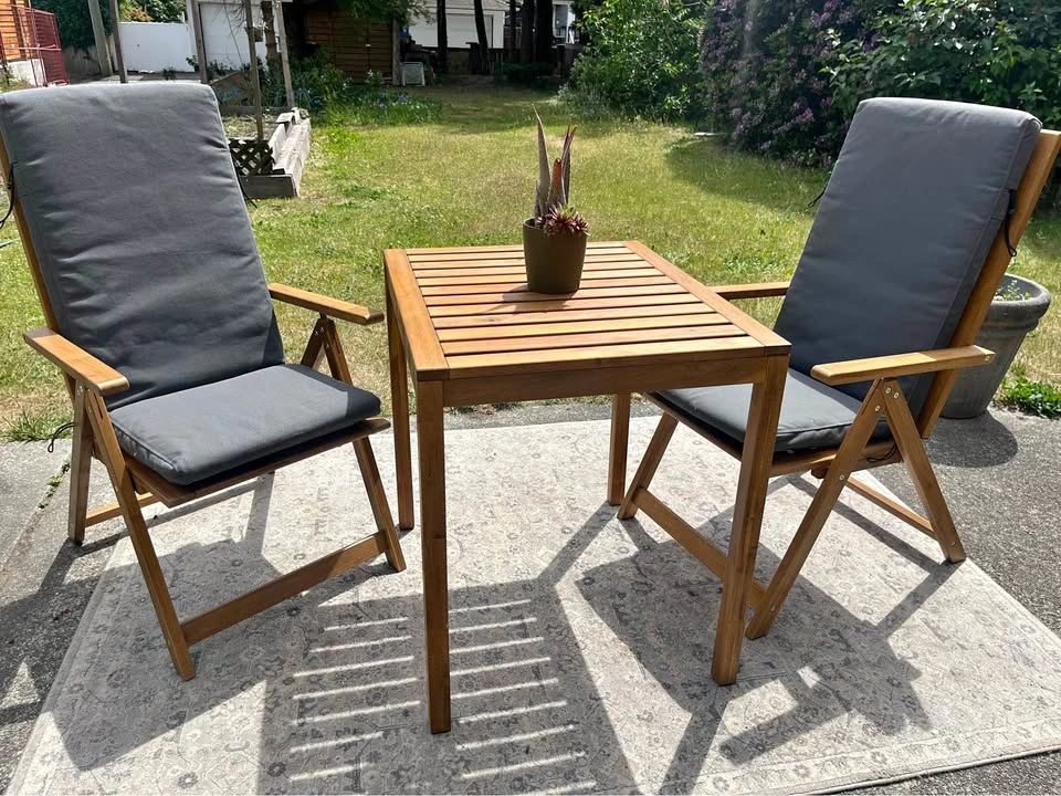 IKEA NÄMMARÖ Outdoor Patio Set – 2 Recliners + Table + Cushions