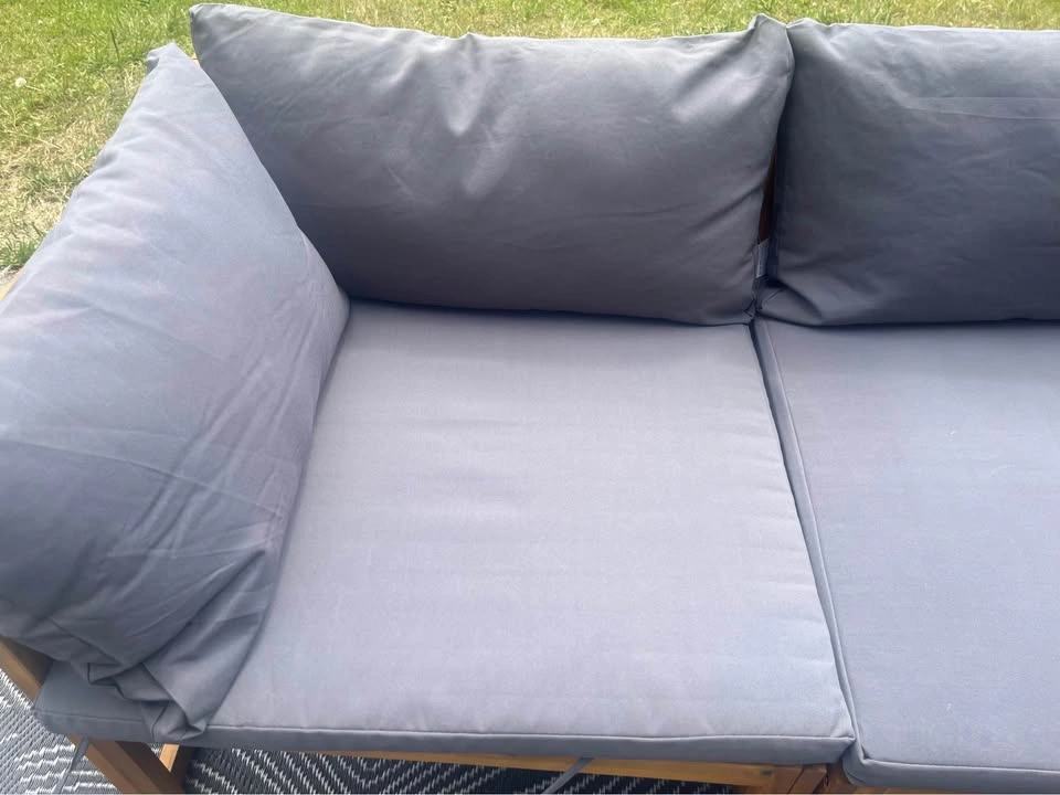 Like-New WayFair Acacia Wood Outdoor Sectional Sofa Set - photo 5