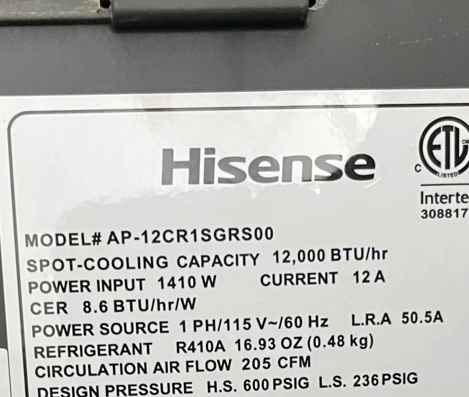 Hisense 12,000 BTU Portable Air Conditioner – Cool Grey - photo 3