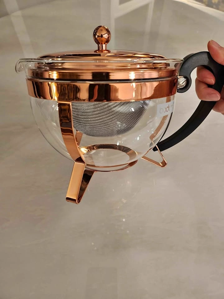 NEW Bodum Copper & Glass 11-Piece Tea Set
