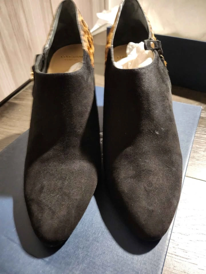 Cole Haan Suede Leather Heels / Bootie - Black and Leopard Print - photo 3