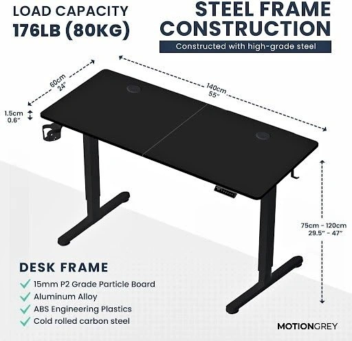 MotionGrey Electric Motor Height Adjustable Standing Desk