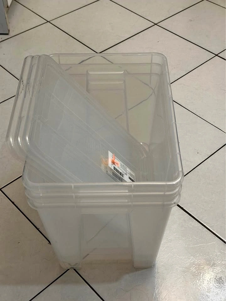Ikea Clear plastic storage boxes with lids