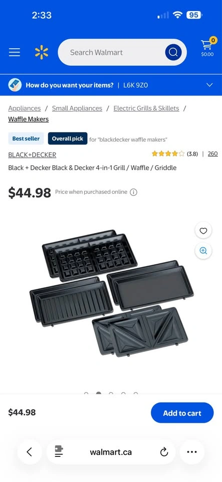 Black Decker 4-in-1 Multipurpose Grill Waffle Sandwich Maker - photo 4