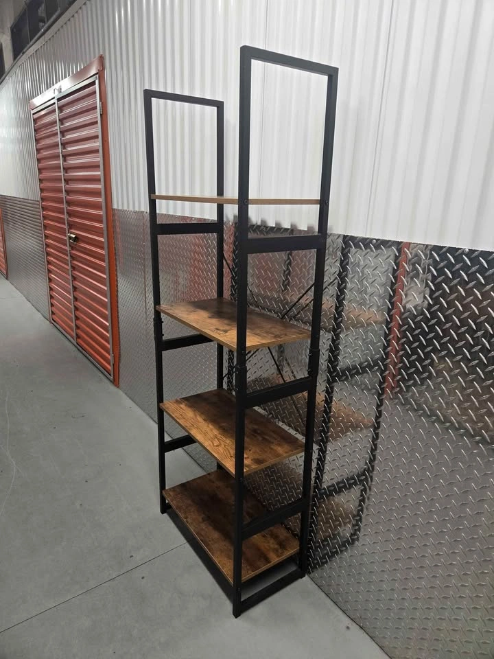 Industrial 4-Tier Ladder Bookshelf – Rustic Brown & Metal - photo 5