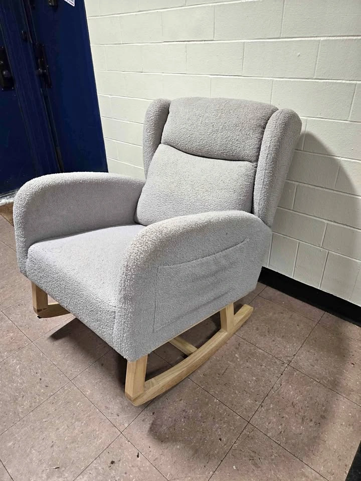 Boucle Wingback Rocking Chair