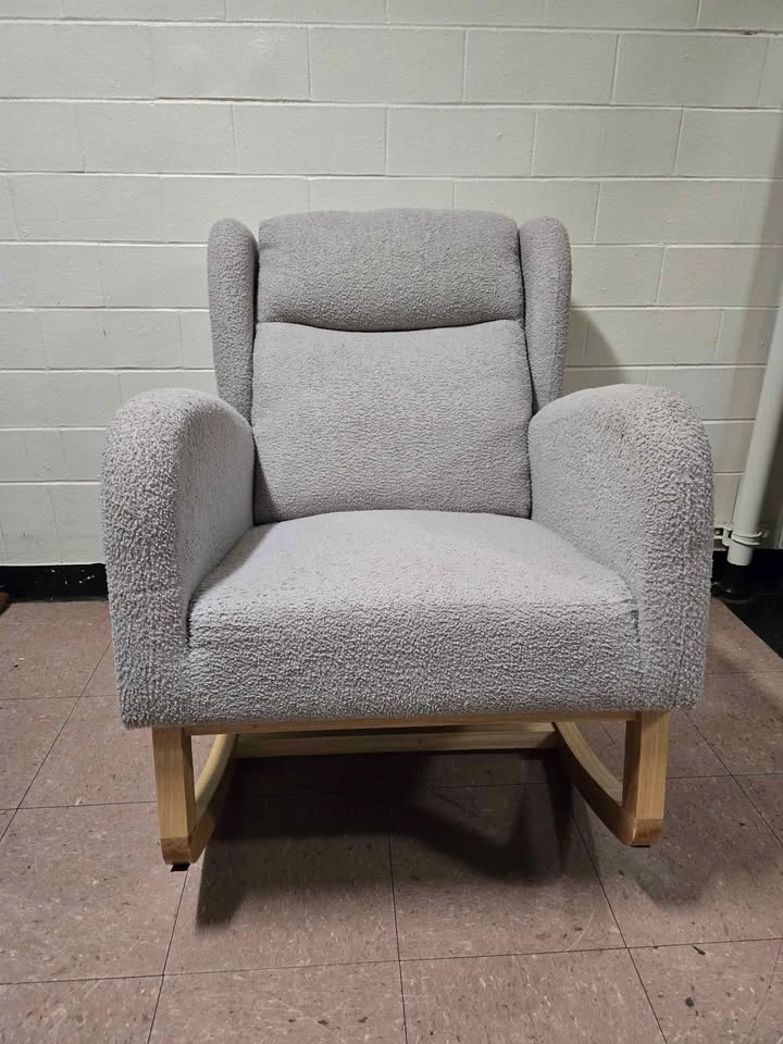 Boucle Wingback Rocking Chair - photo 2
