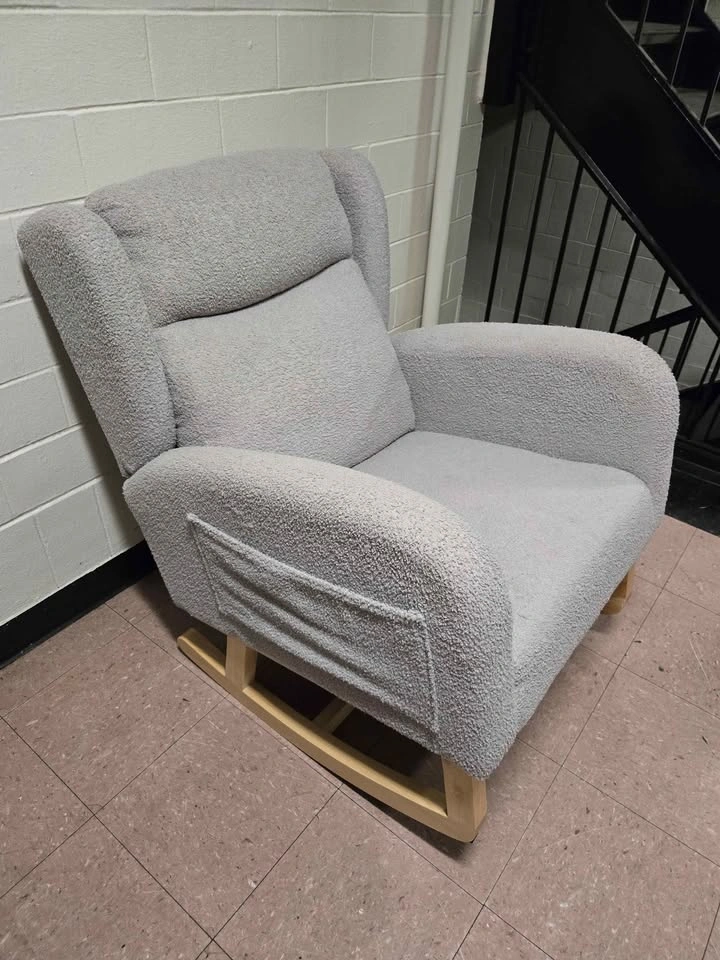 Boucle Wingback Rocking Chair - photo 4
