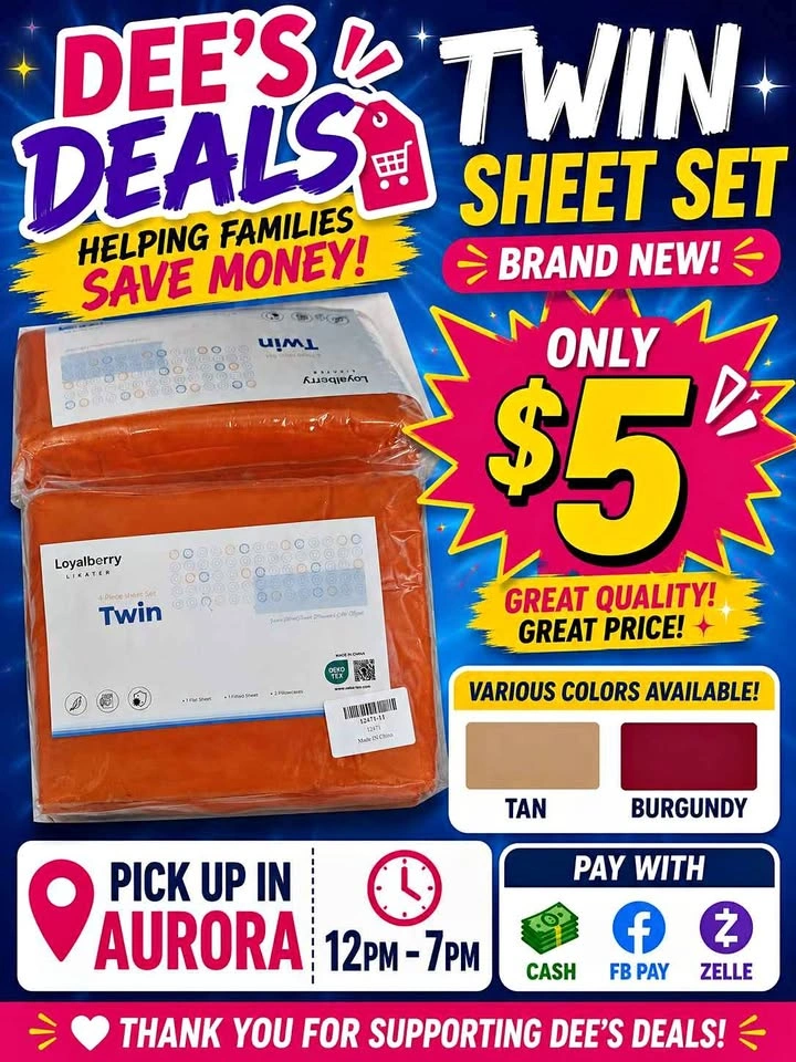 Twin Sheet Sets ONLY $5