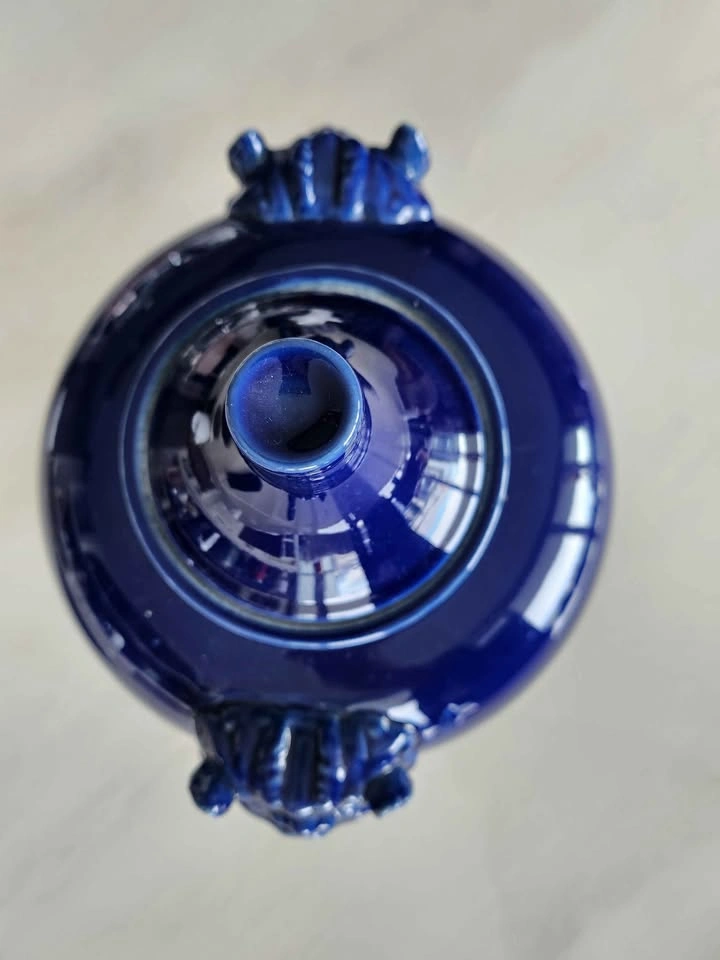 Vintage Cobalt Blue Ginger Jar with Foo Lions - photo 4