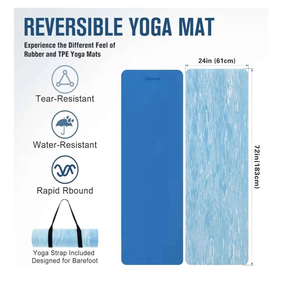 UMINEUX Extra Thick 10MM Non-Slip Yoga Mat with Strap - photo 5