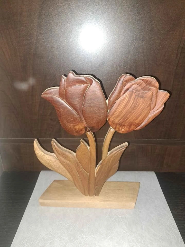 Handmade Solid Wood Floral Decoration