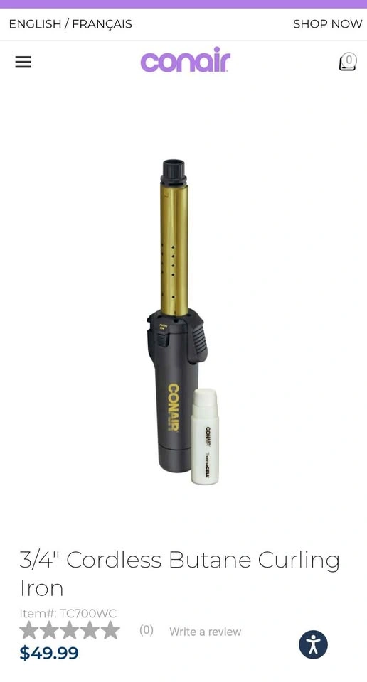 3/4" Ceramic Cordless Butane Curling Iron - photo 2