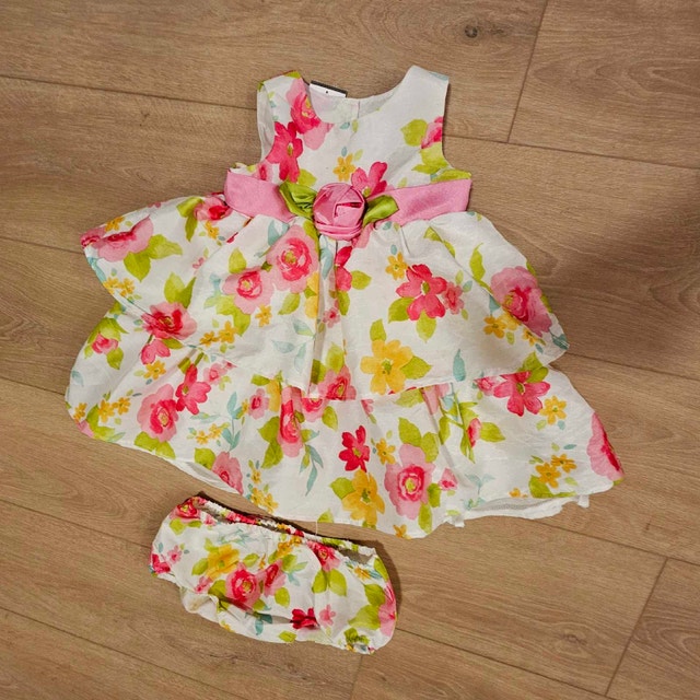 Baby Girl Floral Dress with Matching Bloomers