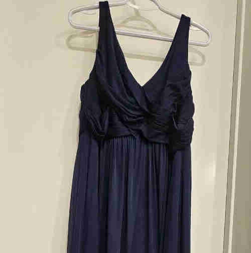 David's Bridal Navy Blue Gown