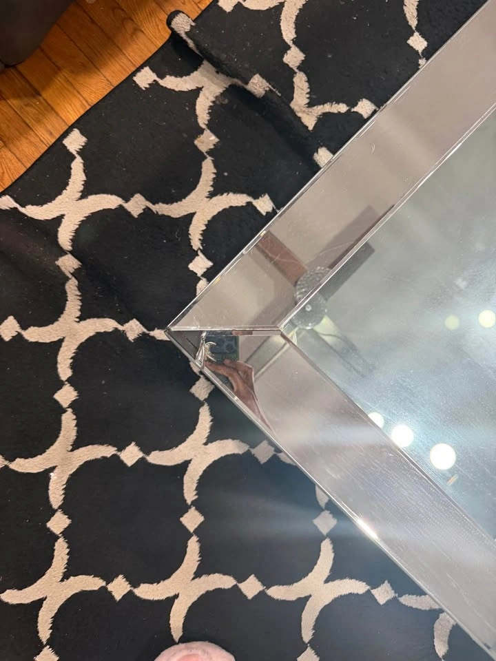Glass console, center table, mirror, and plant stand - photo 3