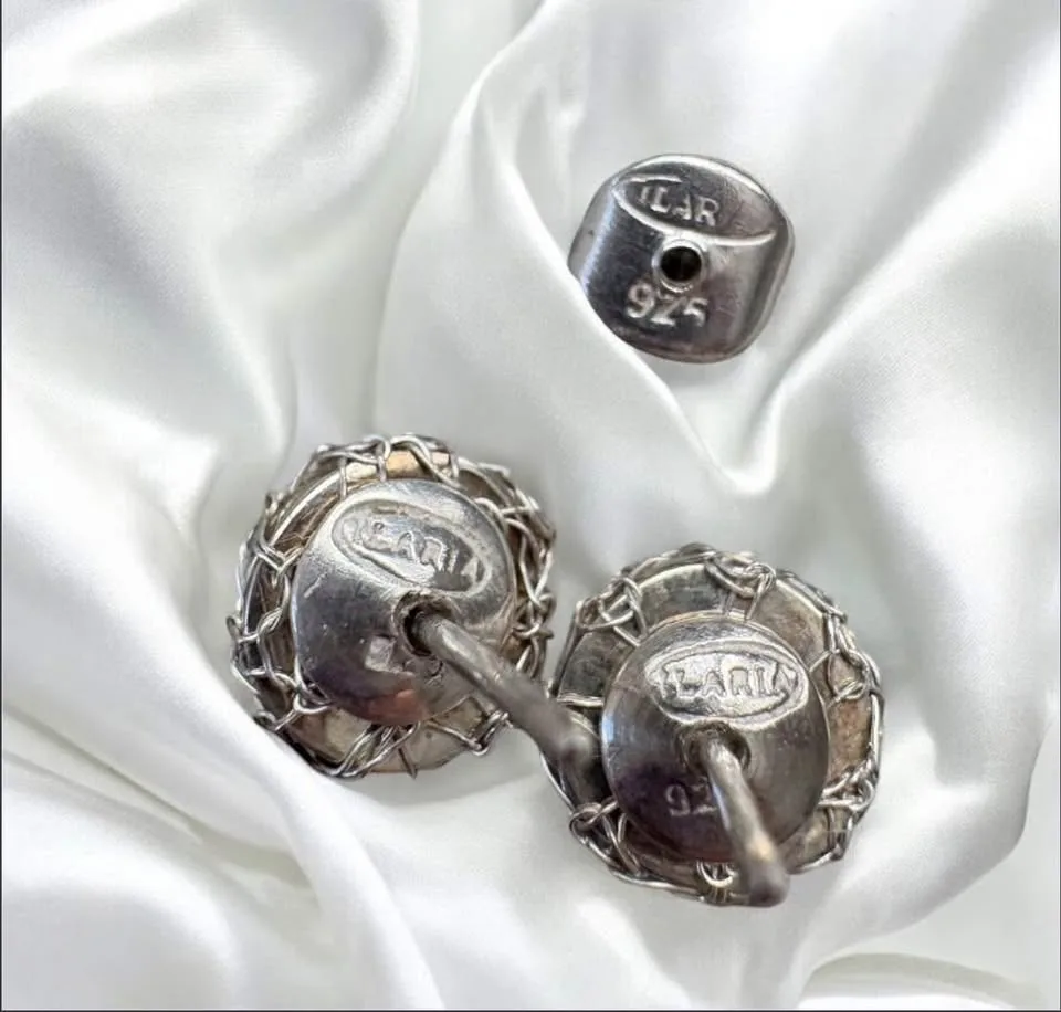 ILARIA PERU Handmade Engraved Sterling Silver 925 earrings image indicator(4)