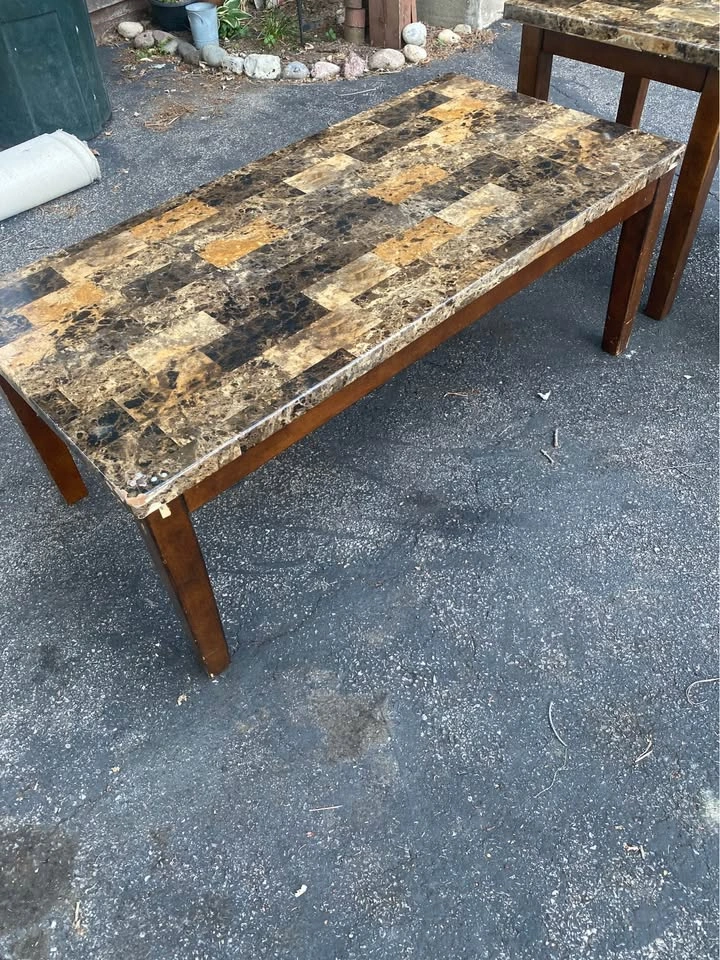 Faux Granite/Marble End Tables, coffee table - photo 2
