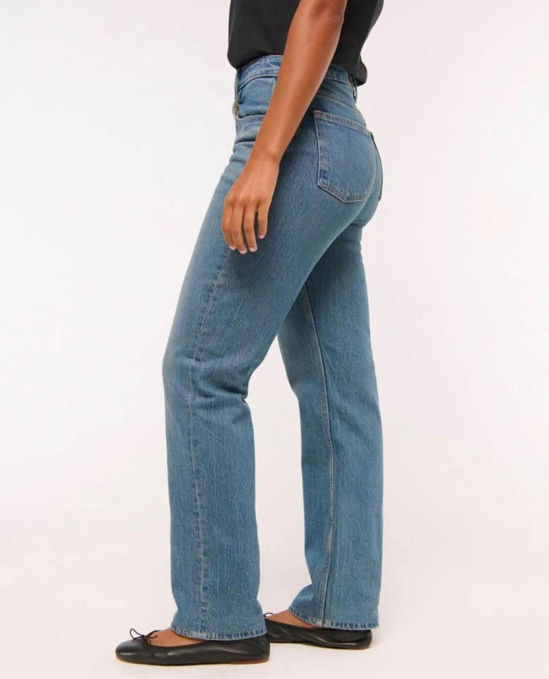 Abercrombie & Fitch Mid Rise 90s Straight Curve Love Jeans 27 Lo - photo 2