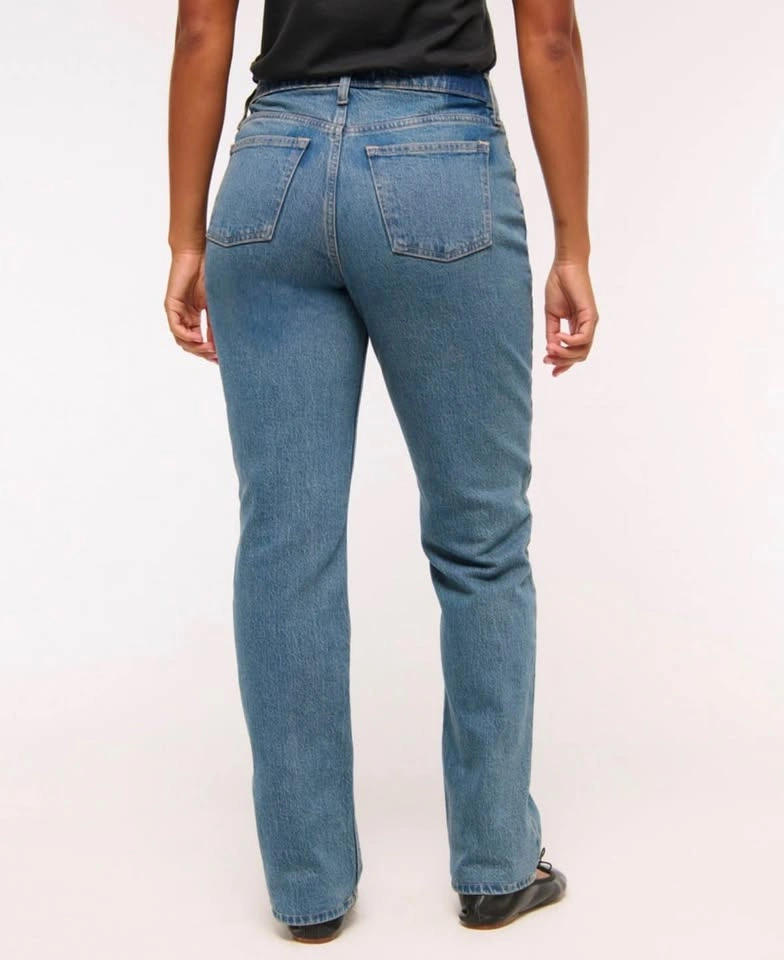 Abercrombie & Fitch Mid Rise 90s Straight Curve Love Jeans 27 Lo - photo 3