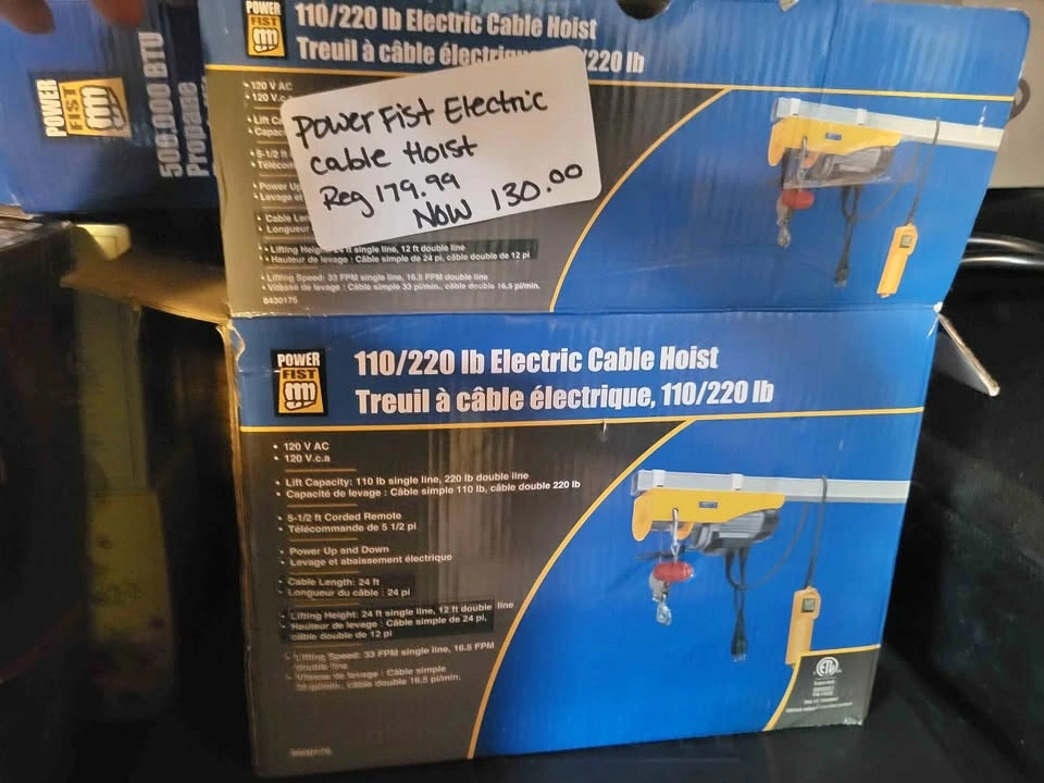 Power Fist 110/220 lb Electric Cable Hoist