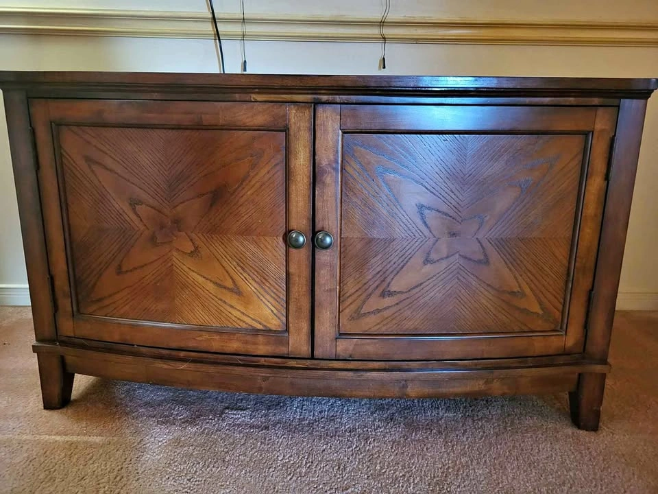 Starburst Veneer Wood Sideboard Console