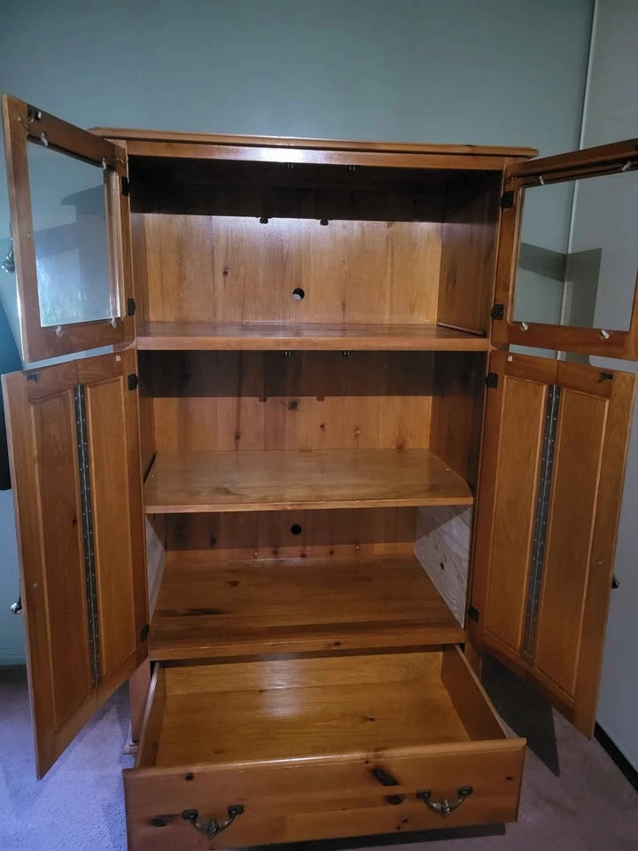 Wooden Armoire with Glass Doors - photo 2