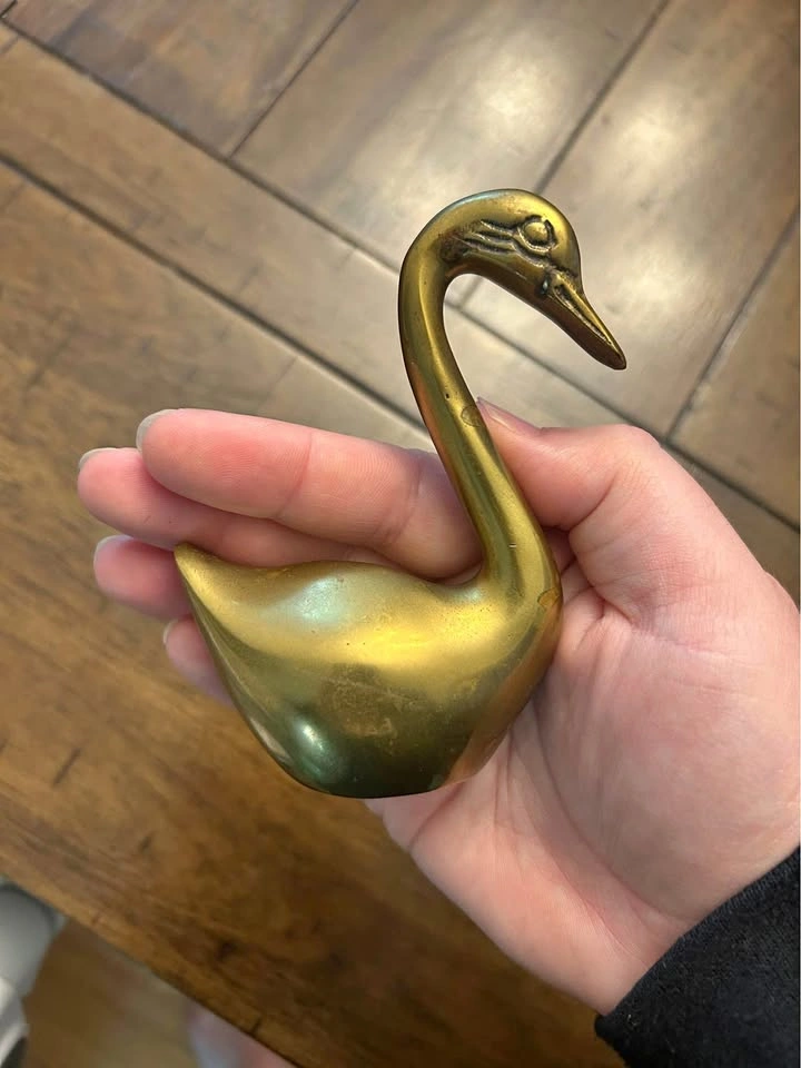 Vintage Brass Swan / Goose Figurine
