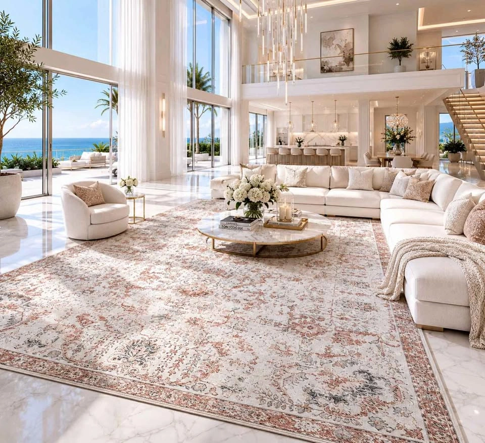 9x12 Creamy Boho Persian Rug