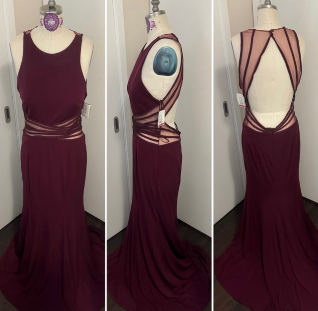 Ladies Size 14 Merlot Wine Colour Special Occasion Dress