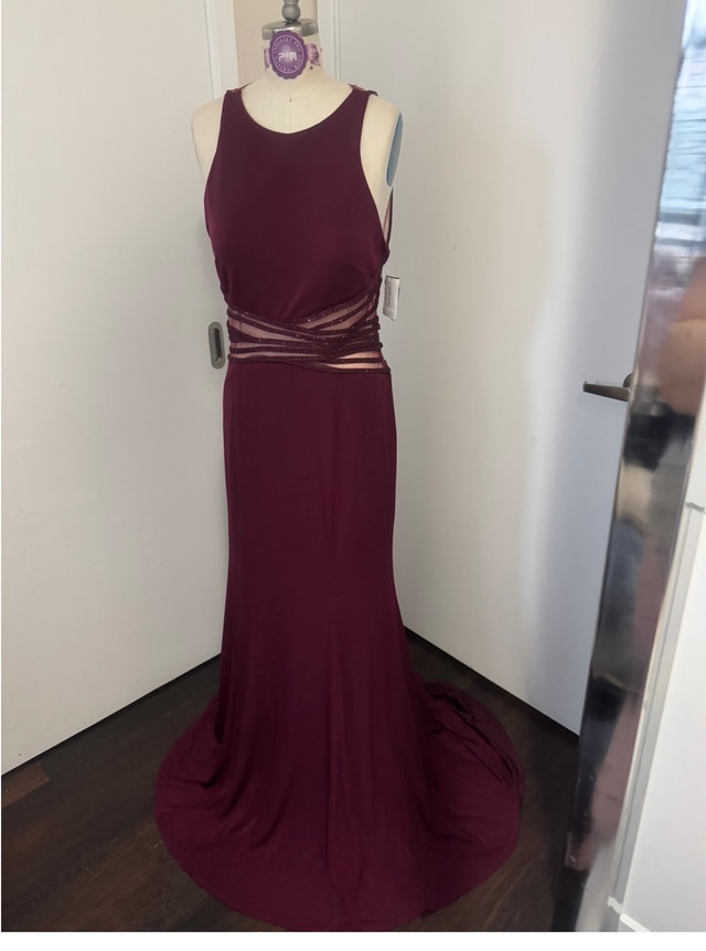 Ladies Size 14 Merlot Wine Colour Special Occasion Dress - photo 3