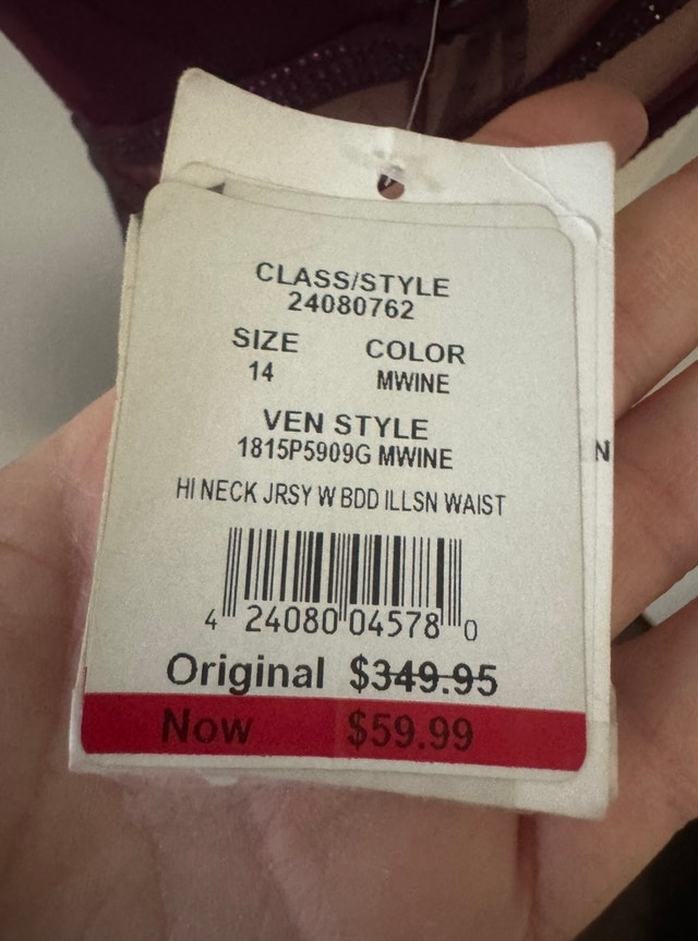 Ladies Size 14 Merlot Wine Colour Special Occasion Dress - photo 5