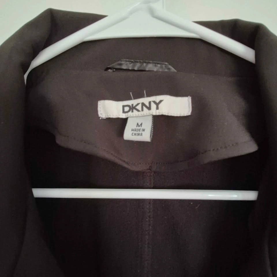 DKNY Black Moto Jacket Mixed Material Size M - photo 2