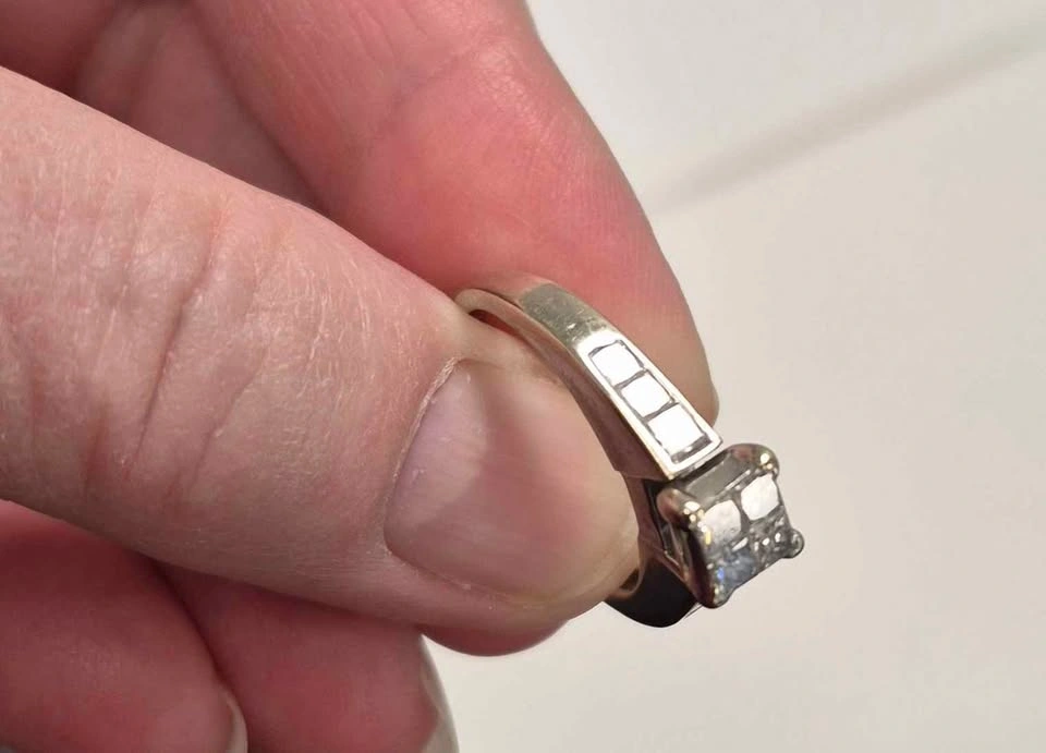 Princess Cut Diamond Cluster Ring in 14k White Gold - photo 2