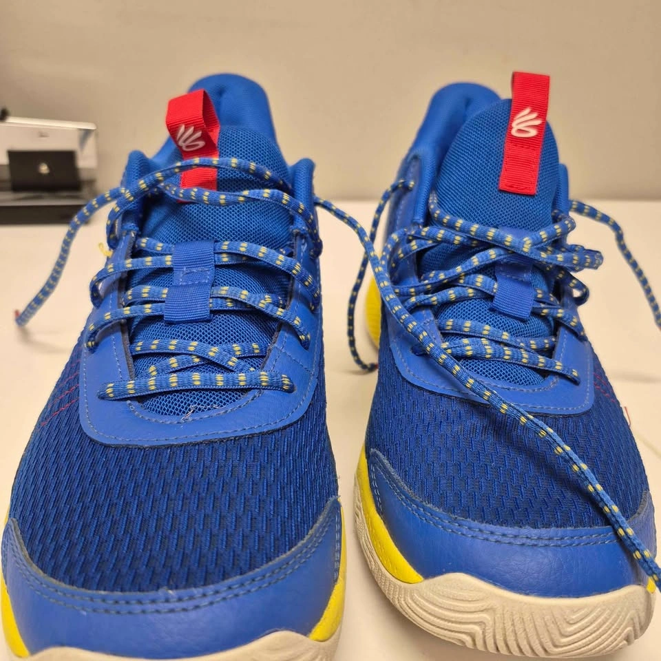 Under Armour Curry Blue Yellow Sneakers women's 11, men's 9 - photo 3