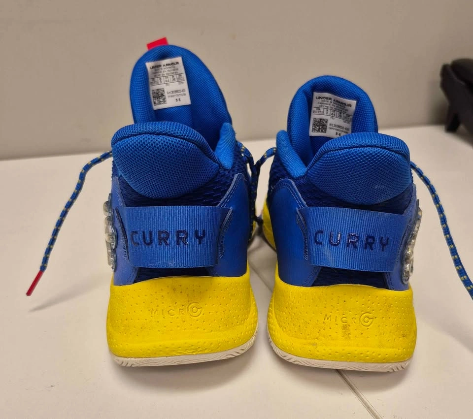Under Armour Curry Blue Yellow Sneakers women's 11, men's 9 - photo 5