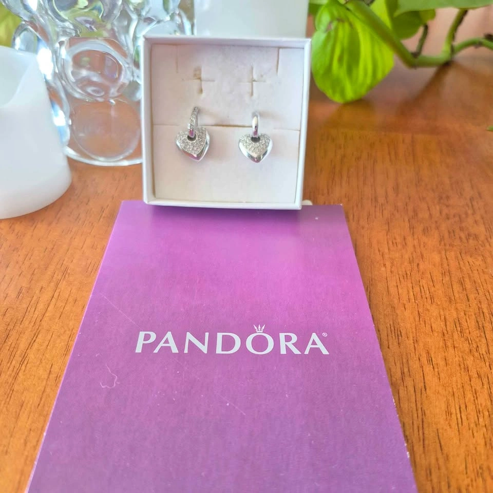 Pandora Sparkling Heart Earrings - photo 3