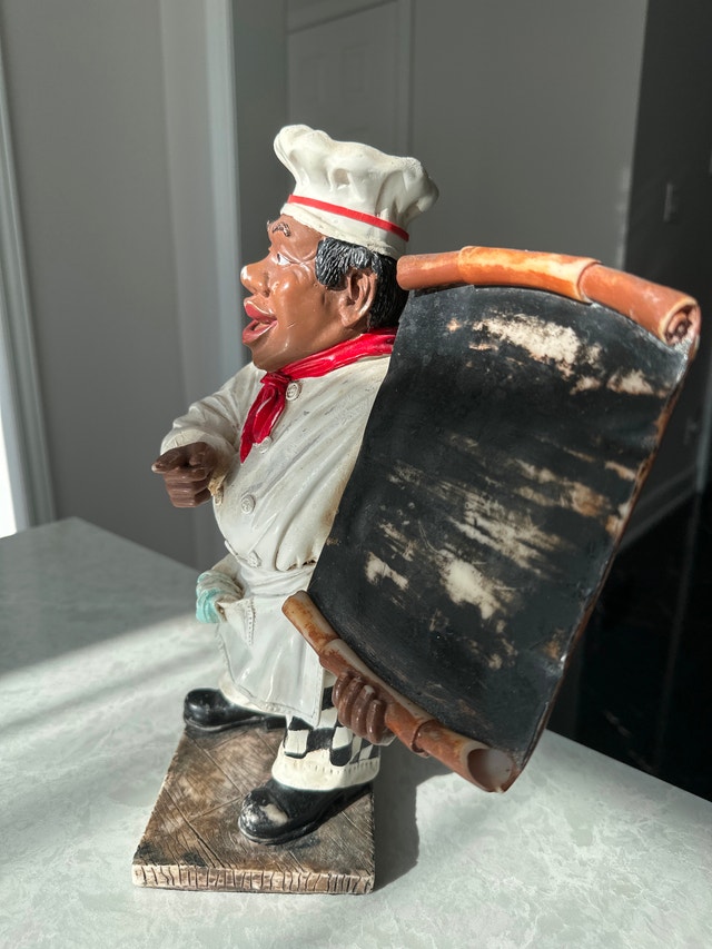 African American Chef Menu Chalkboard Figurine - photo 3