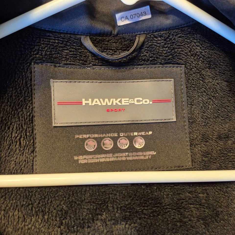 HAWKE & Co. Sport Black Hooded Fleece Lined Long Coat size small - photo 3