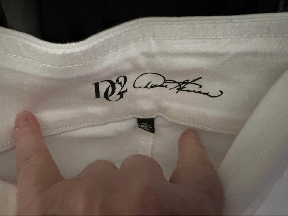 D2 Diane Gilman Off-White Stretch Denim Pants XL - photo 2