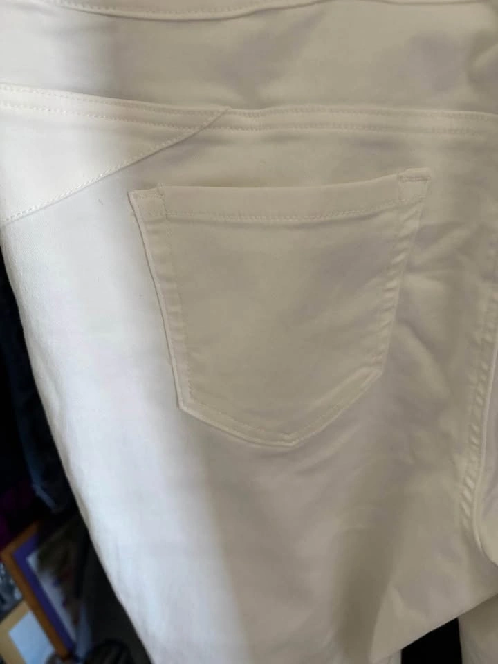 D2 Diane Gilman Off-White Stretch Denim Pants XL - photo 4