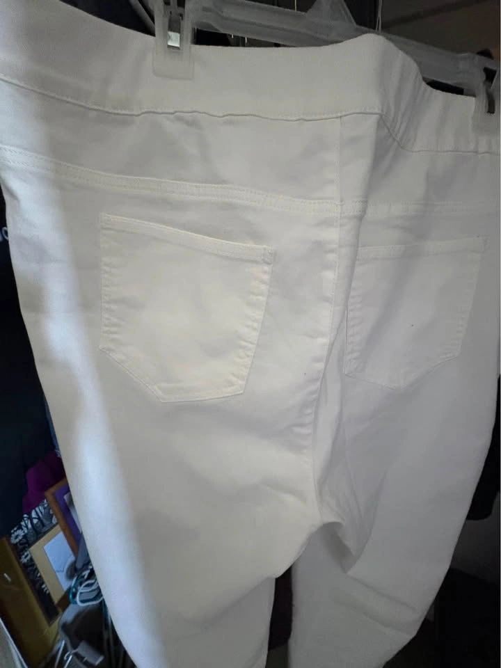Nina Leonard Off White Stretch Denim Pull-On Pants 2X - photo 4