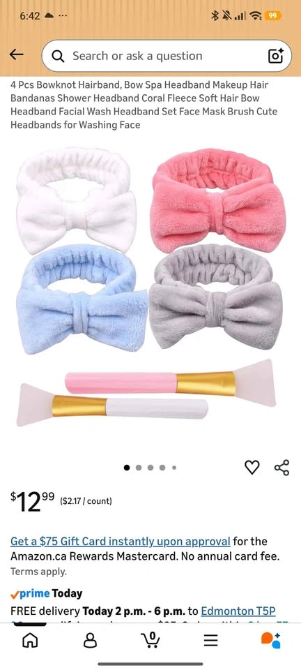 4 pcs Bow hairband for skin care with mask applicator - photo 3