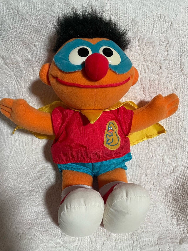 Vintage 1990s Sesame Street "Super Ernie" Plush