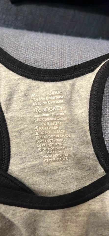 Jockey Sports Bra Black Grey Size M (34B/C) - photo 4