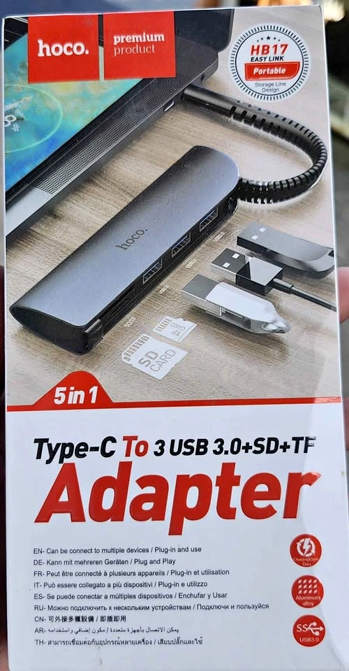 Hoco Type C to USB 3.0 and SD + TF 5-in-1 converter